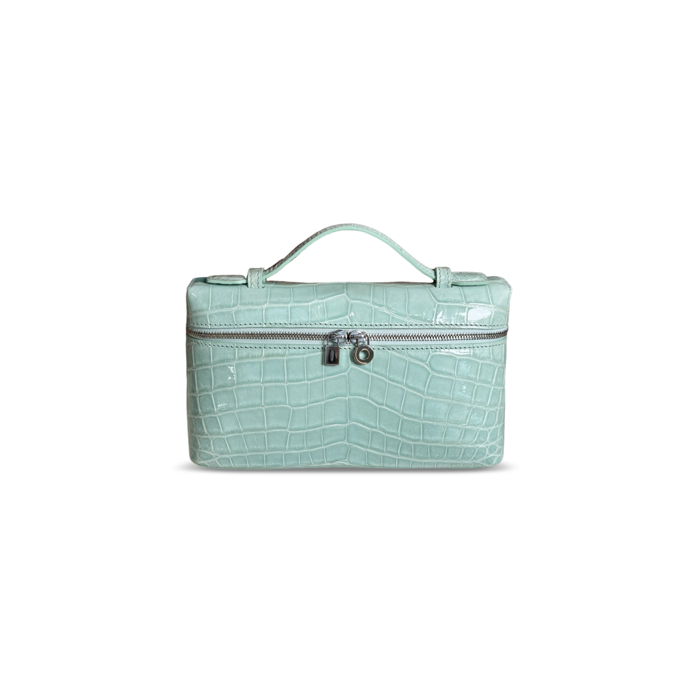 L0r0 P1ana extra pocket l19 crocodile leather (19*11*6.5cm)